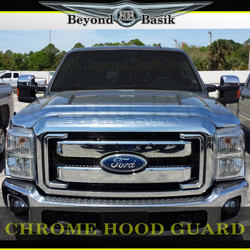 20112016 FORD F250 F350 F450 Chrome Bug Shield Deflector Hood Guard Protector eBay